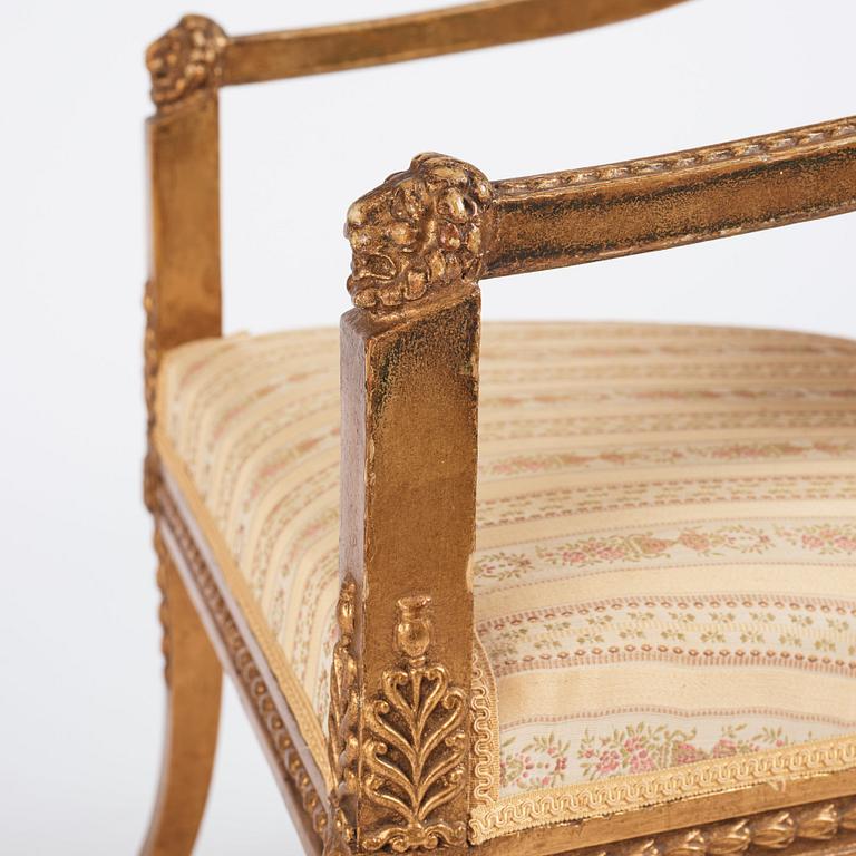 A Royal Swedish empire armchair attributed to N C Salton (master 1817-29).