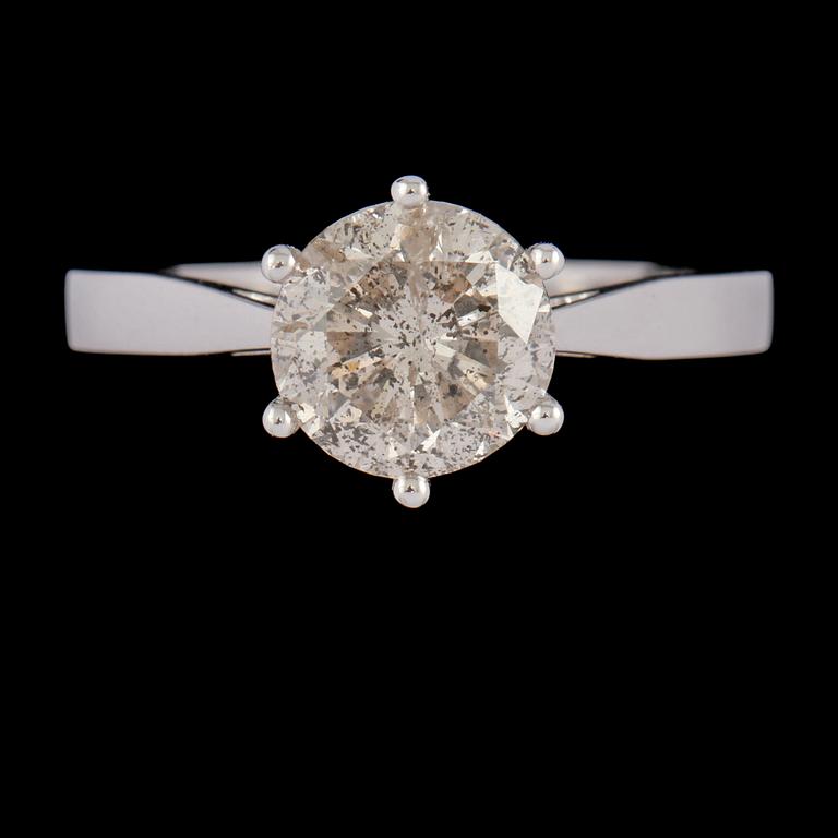 RING, 18k vitguld med briljantslipad diamant, ca 2.05 ct. Vikt 4 g.