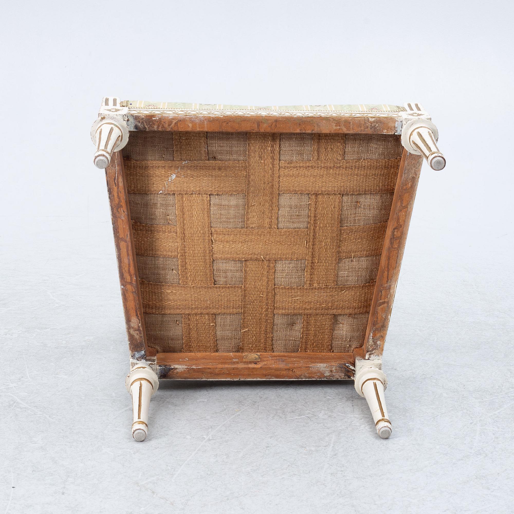 Armchair, by Ephraim Ståhl, (master in Stockholm 1794-1820). Late Gustavian.