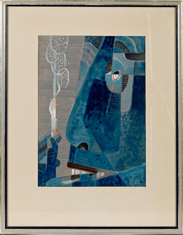 GÖSTA ADRIAN NILSSON. Gouache och akvarell. Sign o dat -51.