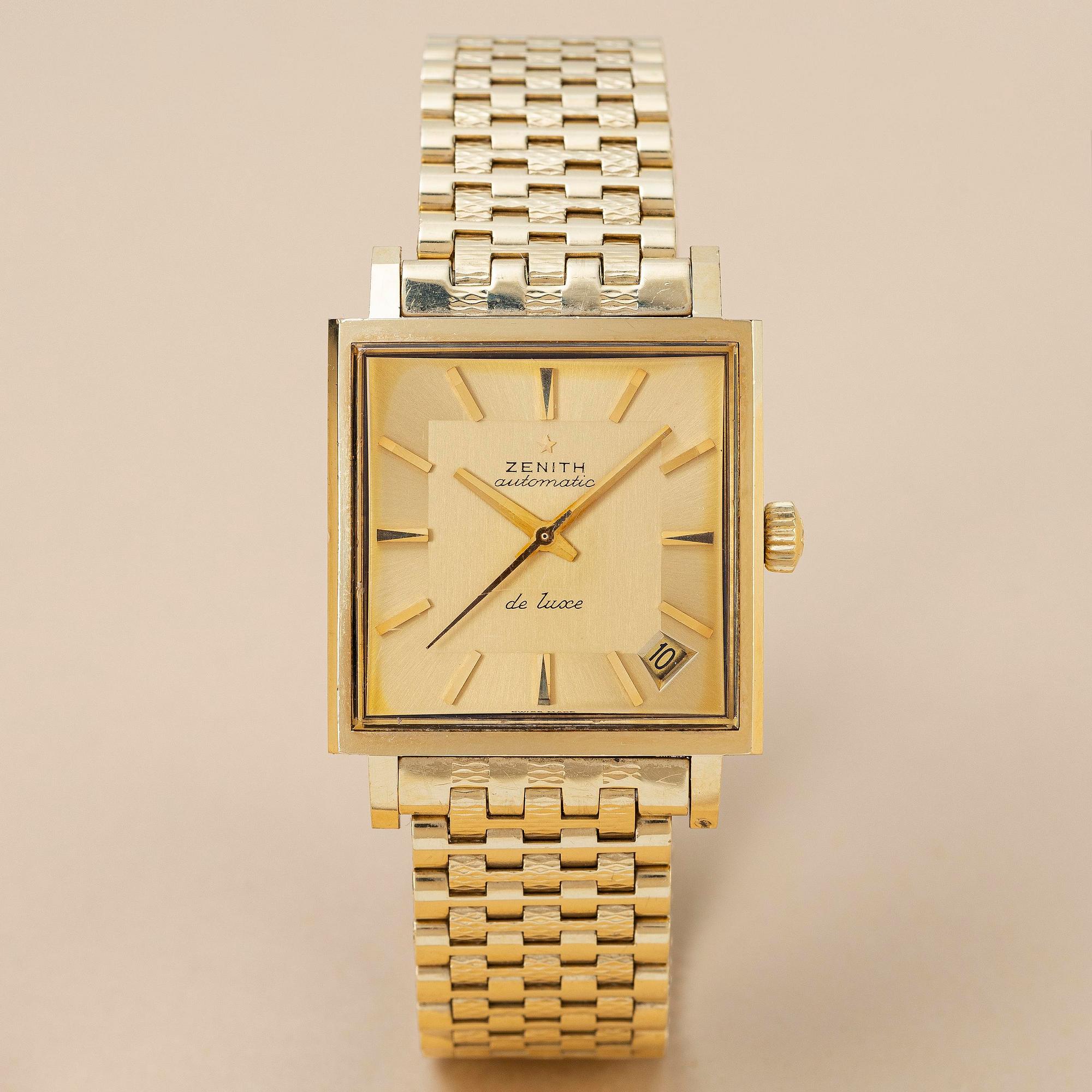 Zenith, de luxe, "Full Gold", "NSA Bracelet", ca 1968.