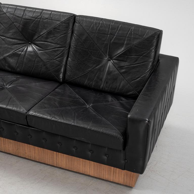 A 1970's leather sofa.