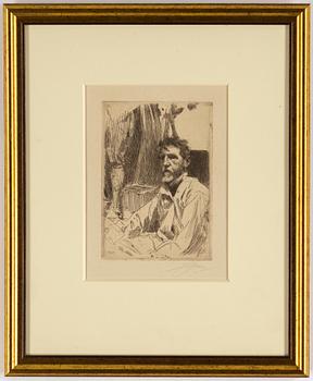 Anders Zorn, etsning, 1897, signerad med blyerts.