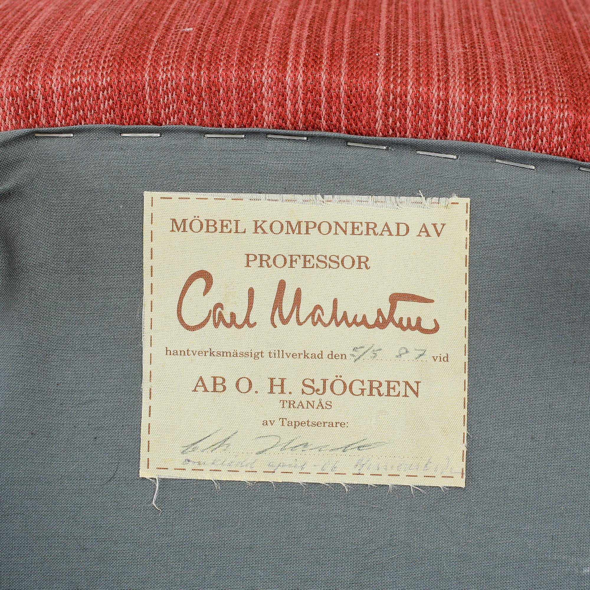 FÅTÖLJ samt FOTPALL, "Farmor", Carl Malmsten, 1900-talets slut.