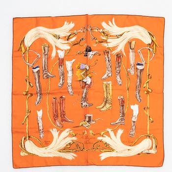 Hermès, a 'A Propos de Bottes' silk scarf.