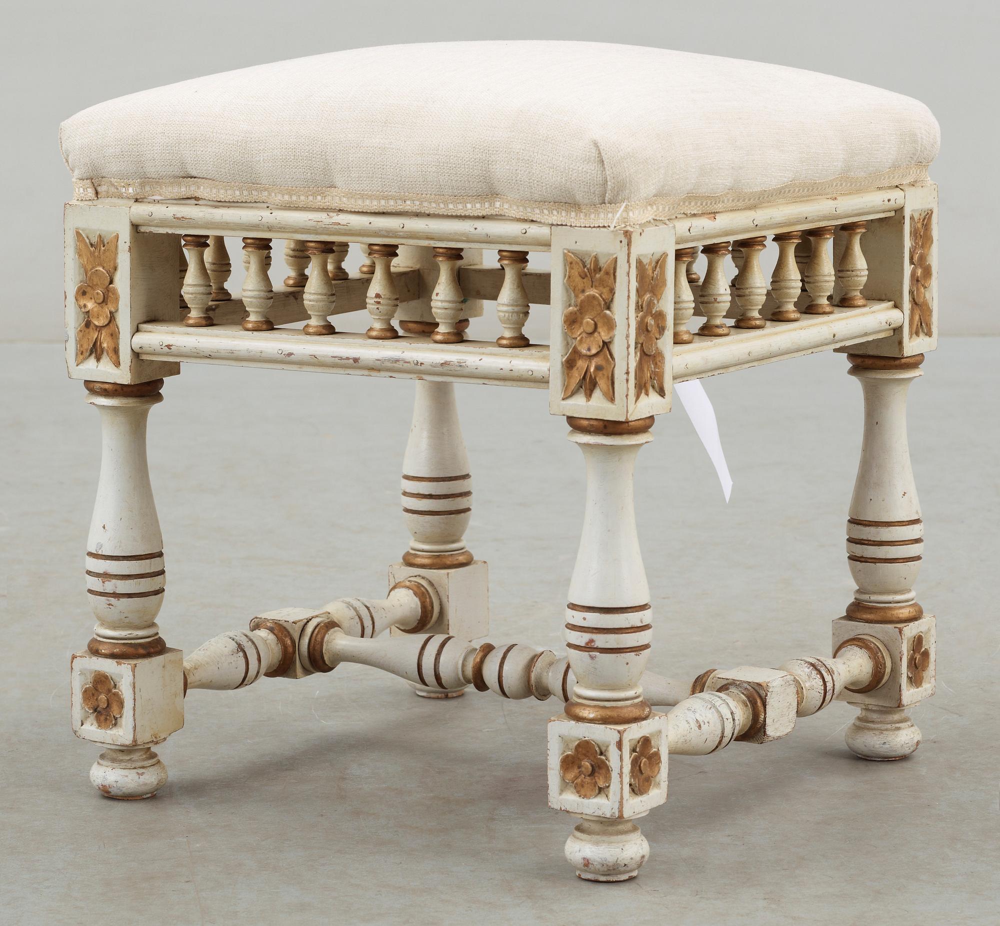 TABURETT, gustaviansk stil, 1800/1900-tal.