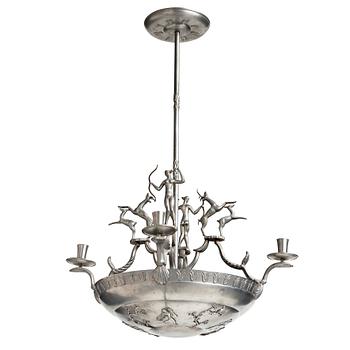 312. Nils Fougstedt, a pewter chandelier, Svenskt Tenn, Stockholm 1930.