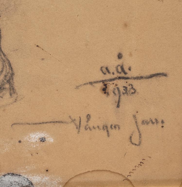 ACKE ÅSLUND, blandteknik på papper, monogramsignerad och daterad Vången, 1933.