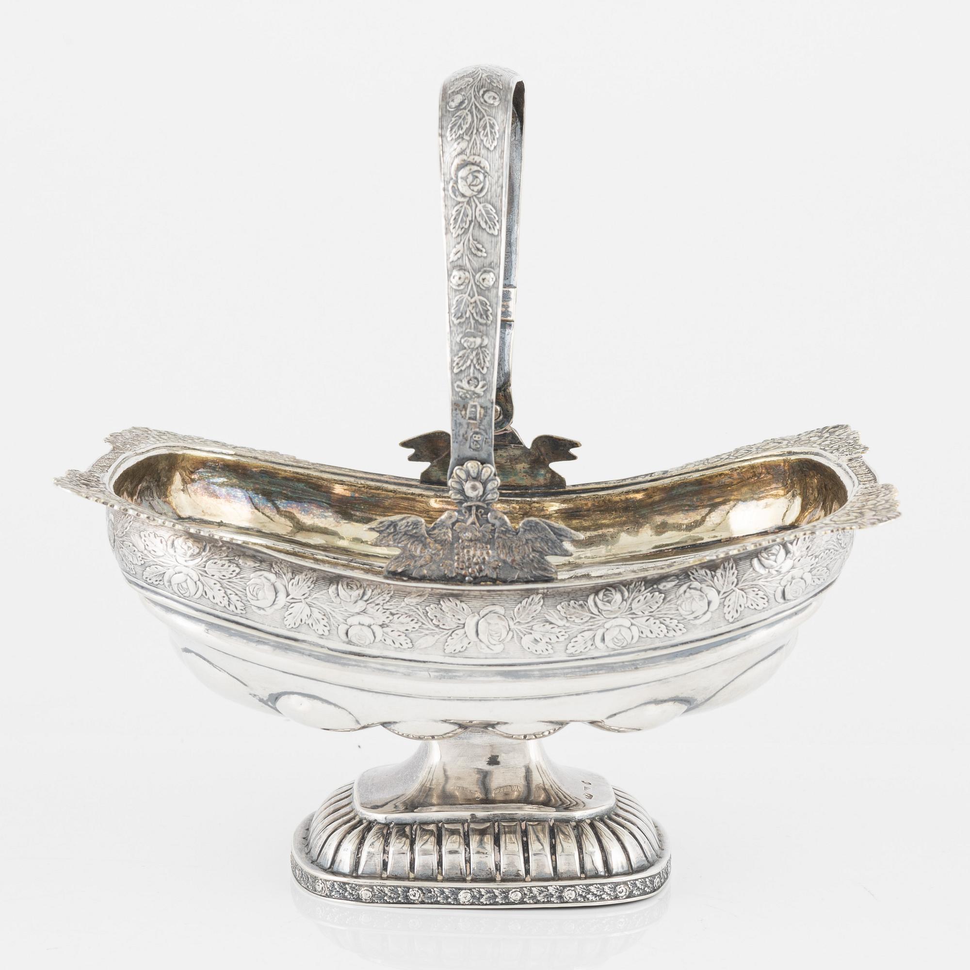 Konfektkorg, silver, Abraham Forstedt, St Petersburg 1836.