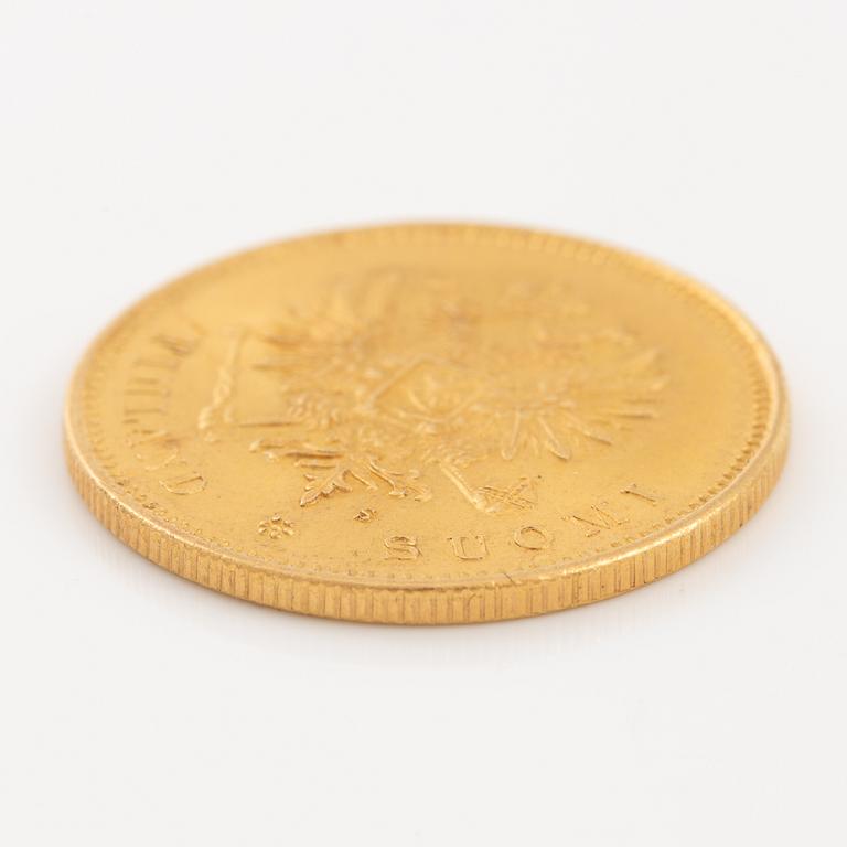 A goldcoin, Finland, Russian Duchy, 20 Markkaa 1879.