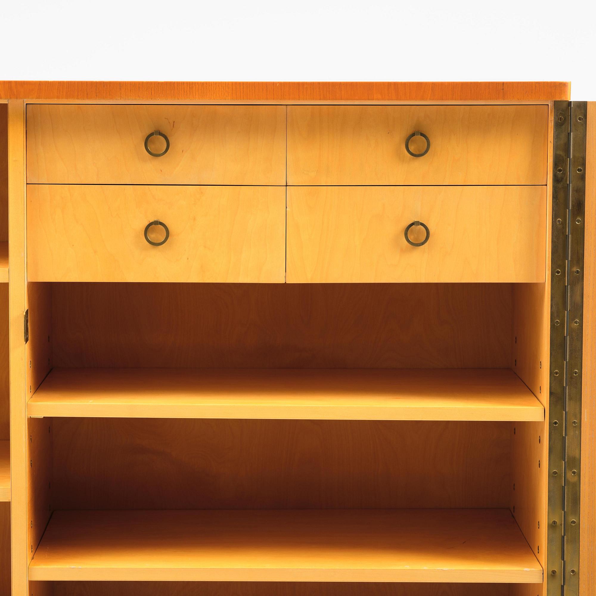 Nordiska Kompaniet, an elm veneered cabinet, Sweden, 1930s-40s.
