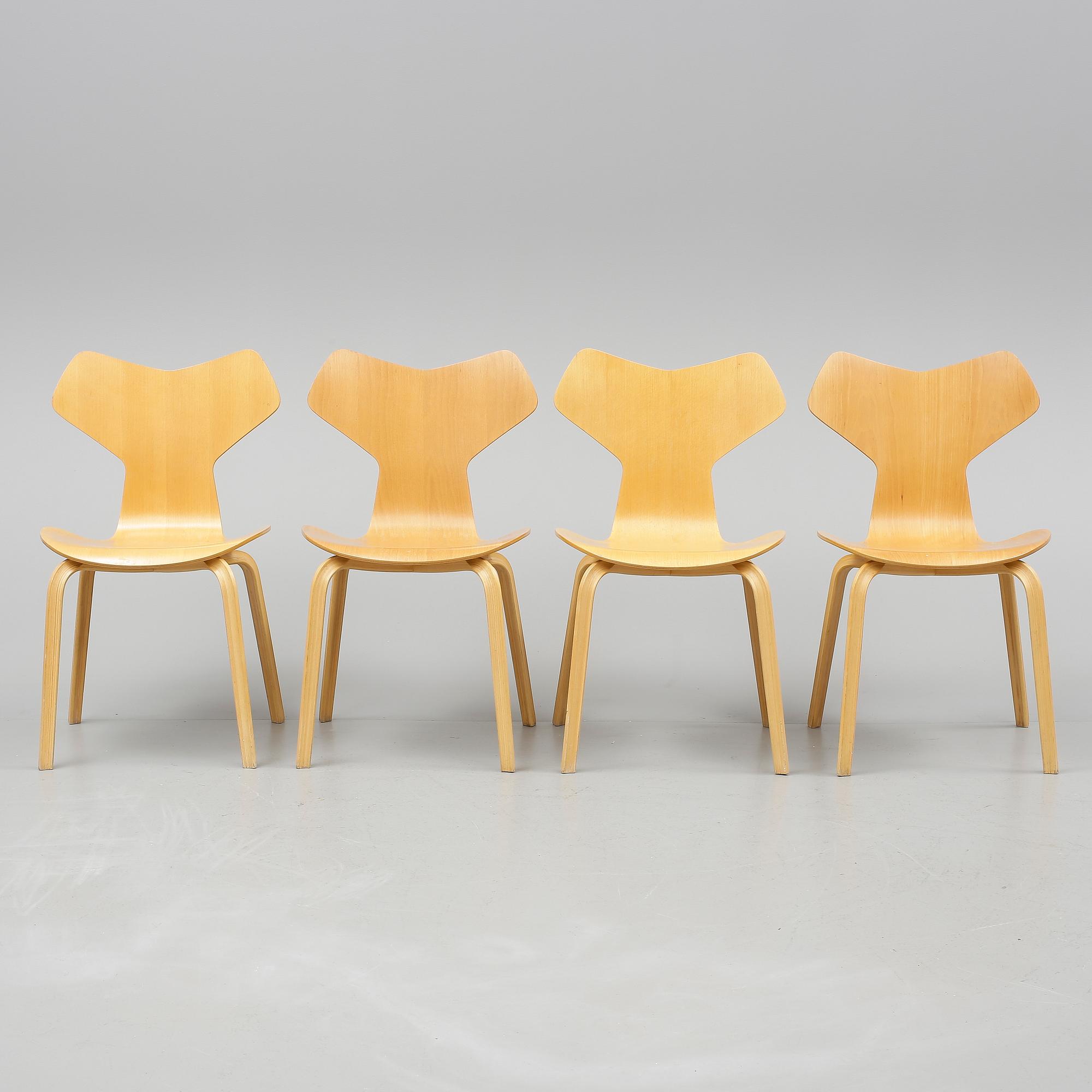 STOLAR, 4 st. "Grand Prix", Arne Jacobsen för Fritz Hansen, Danmark, 1991.