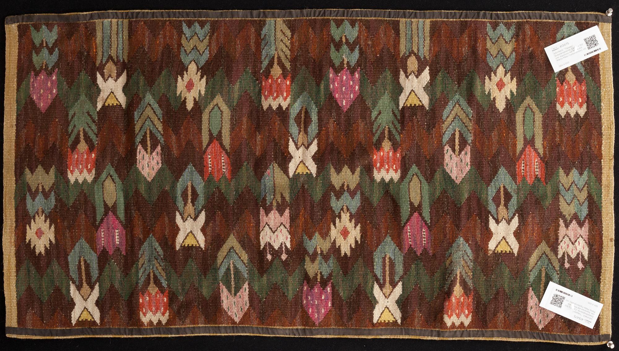 VÄVNAD. "Täppan". Gobelängteknik. Ca 60 x 102 cm. Signerad AB MMF (AB Märta Måås-Fjetterström).