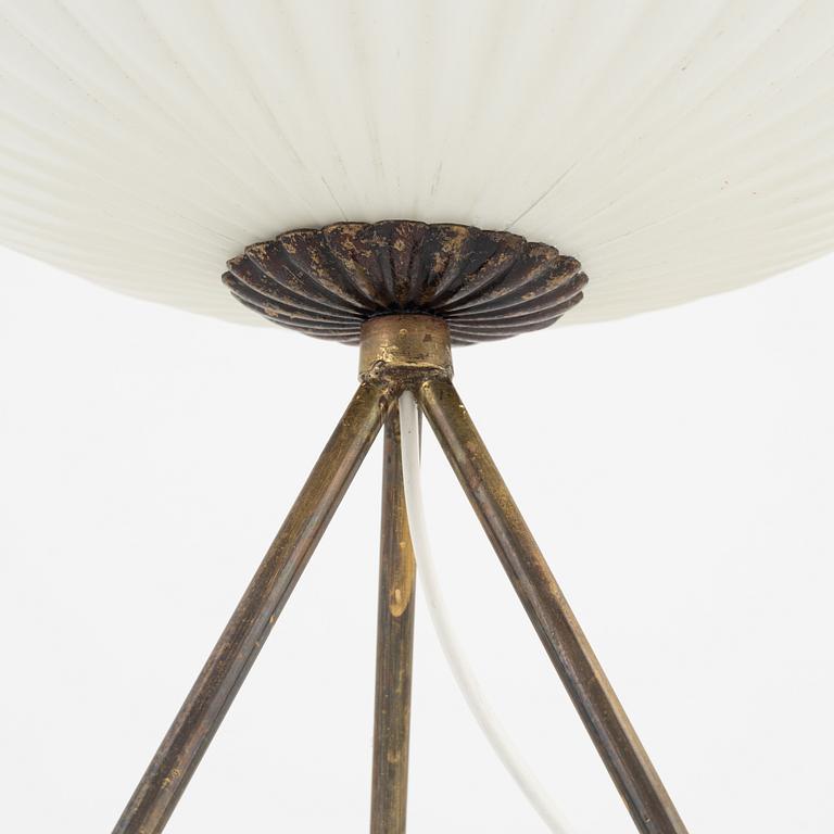 A glass and metal table lamp, probably Italy, 1960s.