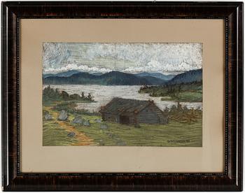 Helmer Osslund · HELMER OSSLUND, pastell, signerad.