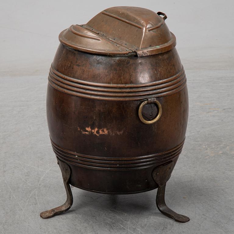 A ca 1900 copper barrel.