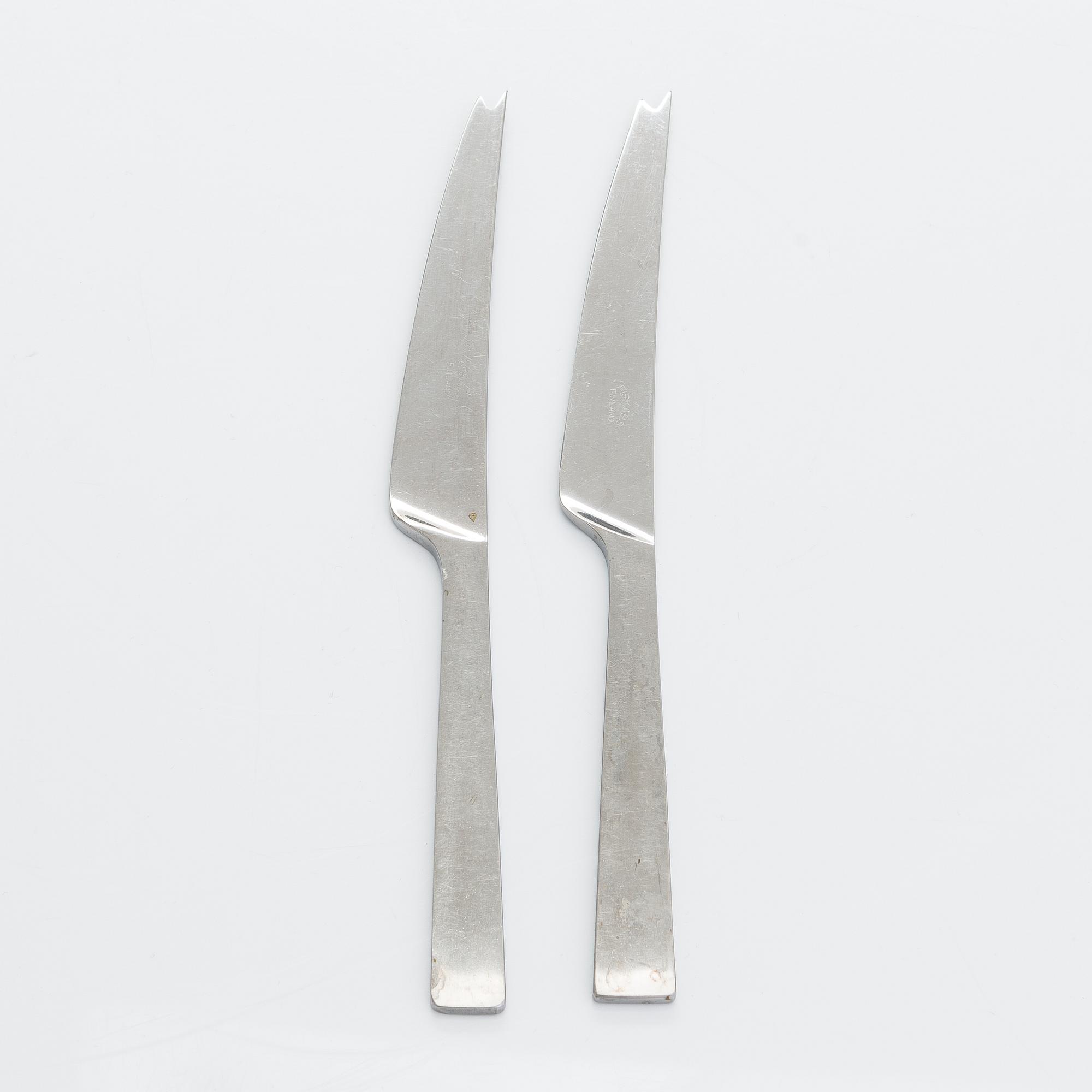 Beretl Gardberg, cutlery 56 pcs, and a lidded bowl, stainless steel, Sorsakoski, Fiskars, latter half the 20th century.