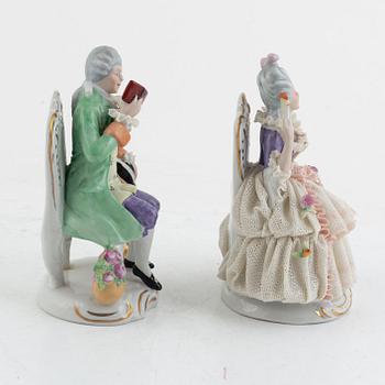 A pair of porcelain figurines, Rudolf Volkstädter, Germany, 20th century.