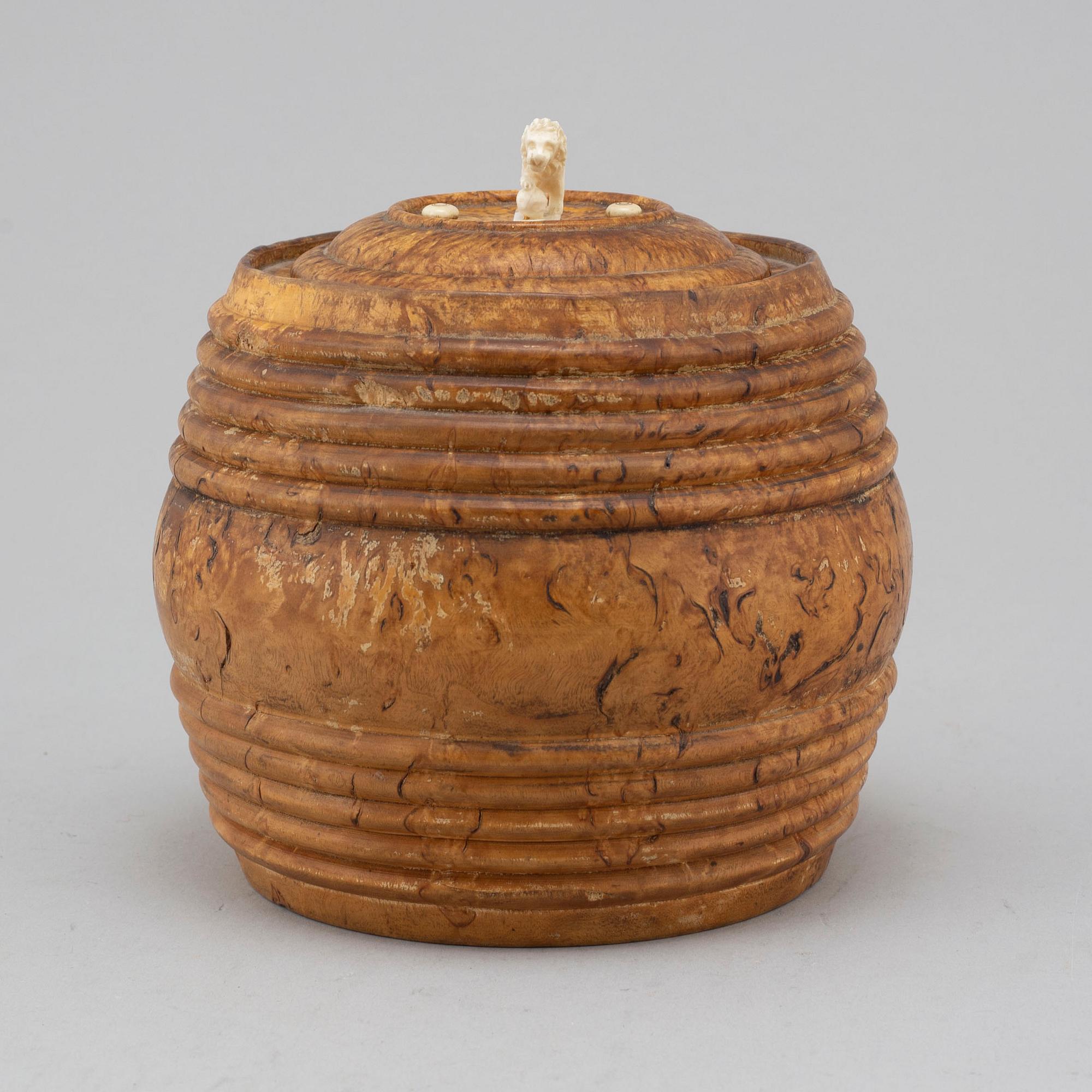 A 19th century birch tobacco box.