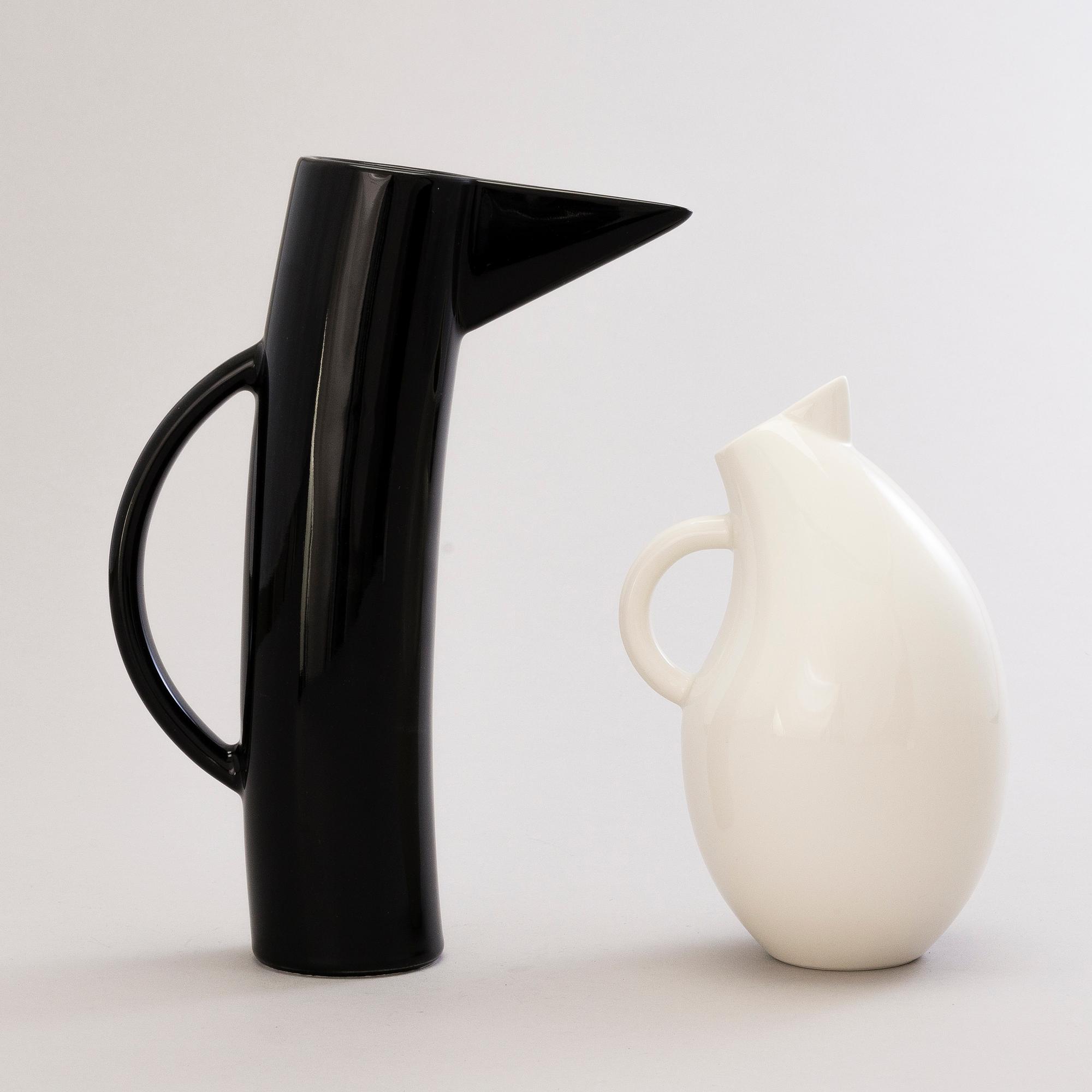 KATI TUOMINEN-NIITTYLÄ. Two Ceramic 'Storybirds' Jugs by Arabia, Finland.