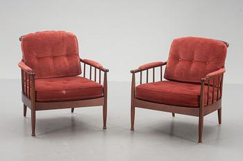 FÅTÖLJER, ett par. "Skrindan", Kerstin Hörlin-Holmqvist. Modellen formgiven 1963.