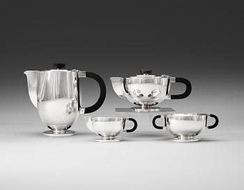 394. A David-Andersen four pieces tea- and coffee service, Norway, probably 1930's.