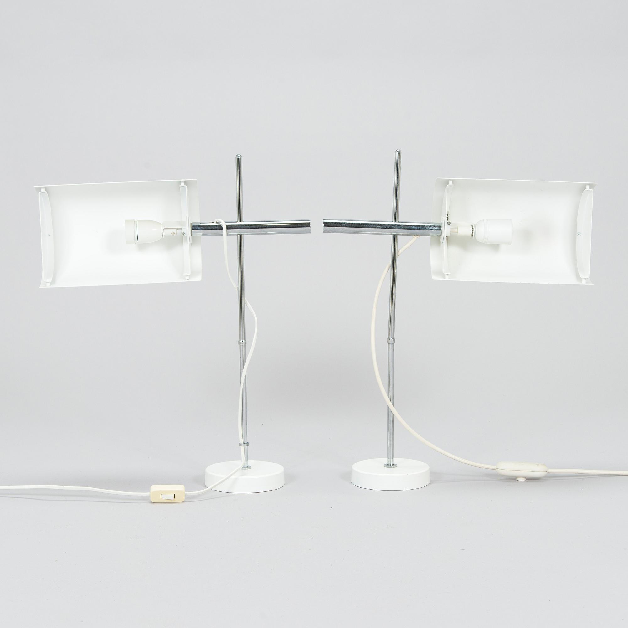Ben af Schultén, A pair of 1970s 'BS 712' wall lights by Metallimestarit for Artek Finland.