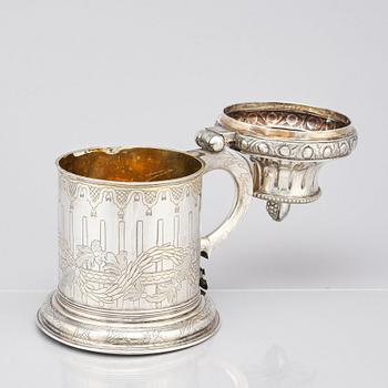 A Swedish 18th century silver tankard, possibly mark of Erik Löfgren (Umeå 1786-1796), 1786.