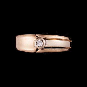 RING, guld 14K, diamant, c. 0,08 ct. Vikt 3,7 g.