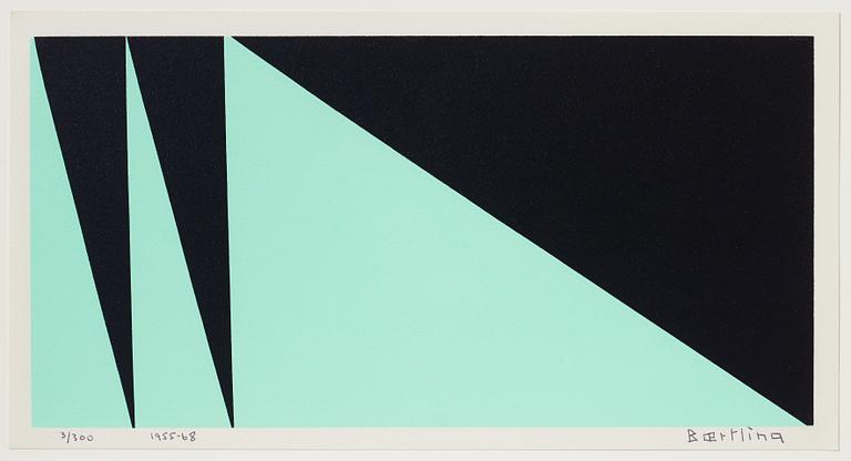 Olle Baertling, silkscreen in colours, 1955-68, signed 37300.