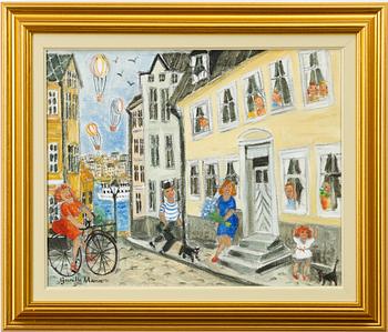 Gunilla Mann, "Cykelfärd på Nytorgsgatan".