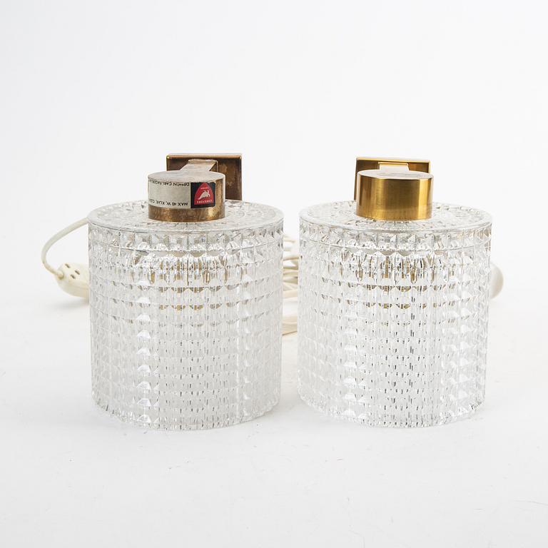 Carl Fagerlund, vägglampor ett par Orrefors 1900-talets senare del.