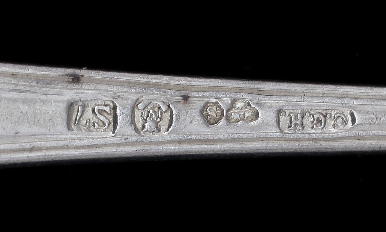 PARTI BESTICK, ca 20 delar, silver, bl a G Folcker Stockholm 1829. Tot vikt ca 530 g.