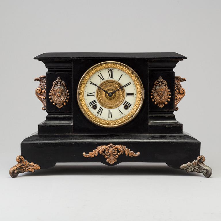 A TABLE CLOCK, Ansonia clock company, New York, late 19th century.