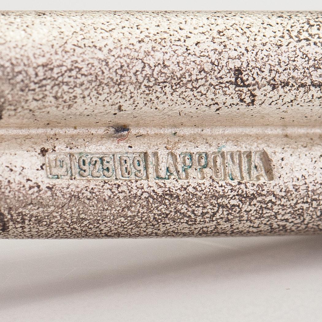 Christoph Burger, A necklace and a bracelet "Edition amour", sterling silver and rubber strap. Lapponia 2003.