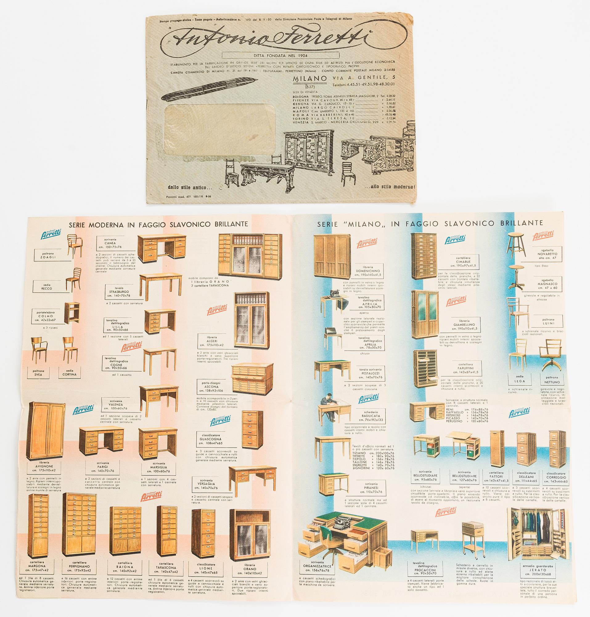 Antonio Ferretti, An early 1950s 'Algeri' bookcase, Milan, Italy.