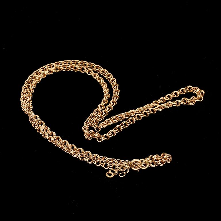 KLOCKKEDJA, 18k guld. Vikt c:a 17 g.