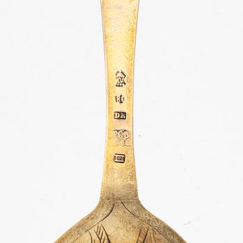 Peder Christensen Beyer, sked, förgyllt silver, Bergen, Norge (verksam 1774-1808).