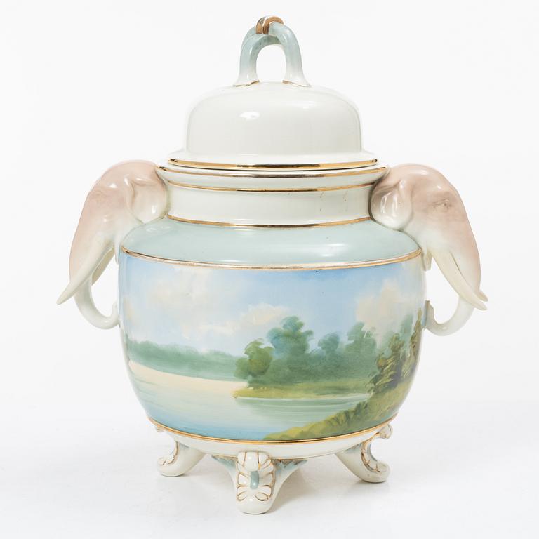 Rörstrand, urn with lid, late 19th century.