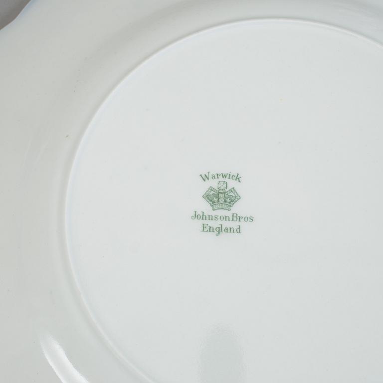 SERVISDELAR, 55 delar, flintgods, "Warwick" Johnson & Bros England. 1900-talets första hälft.
