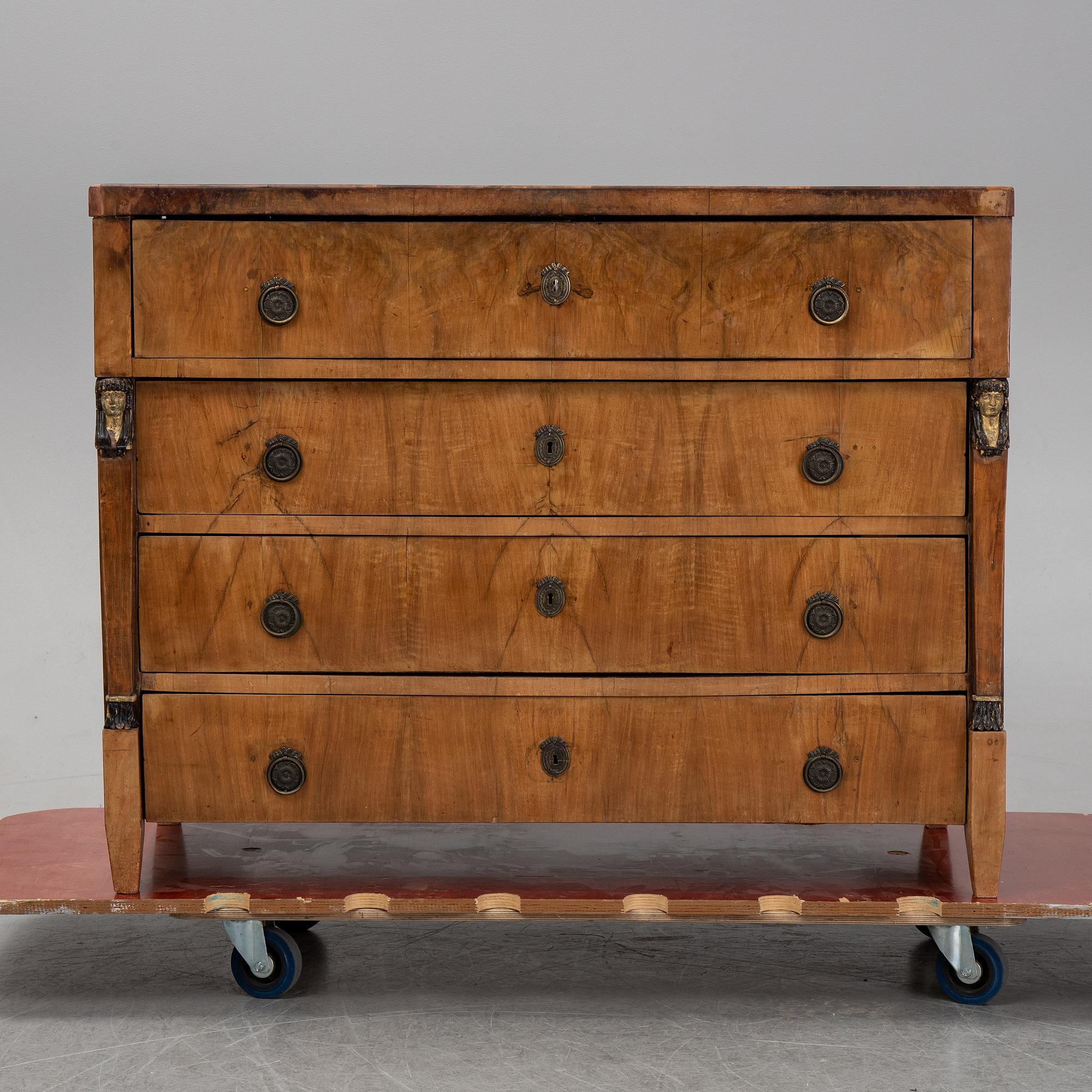 A Biedermeier chest of drawers, probably Austria, first half of the 19th century.