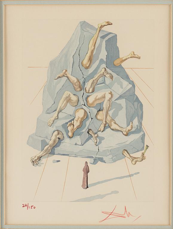 Lithograph from "The Divine Comedy" Series by Salvador Dali, signed and numbered 24/150.