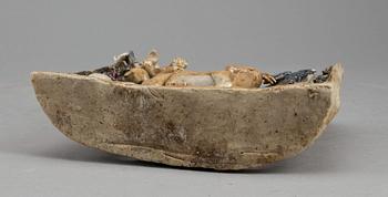 FIGURIN, stengods. Kina, Qing dynastin, 1800-tal.