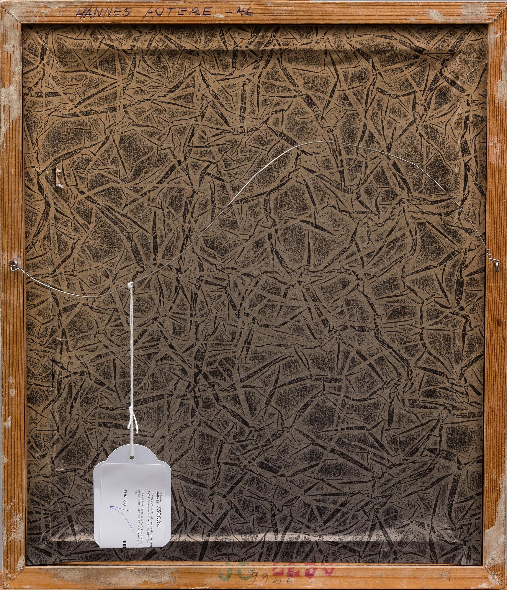 HANNES AUTERE, olja på duk, uppfodrad på kartong, signerad H.A. och daterad -46.