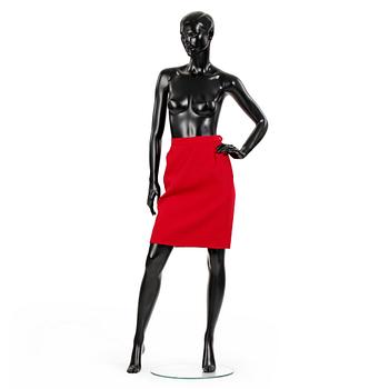 YVES SAINT LAURENT, a red skirt.