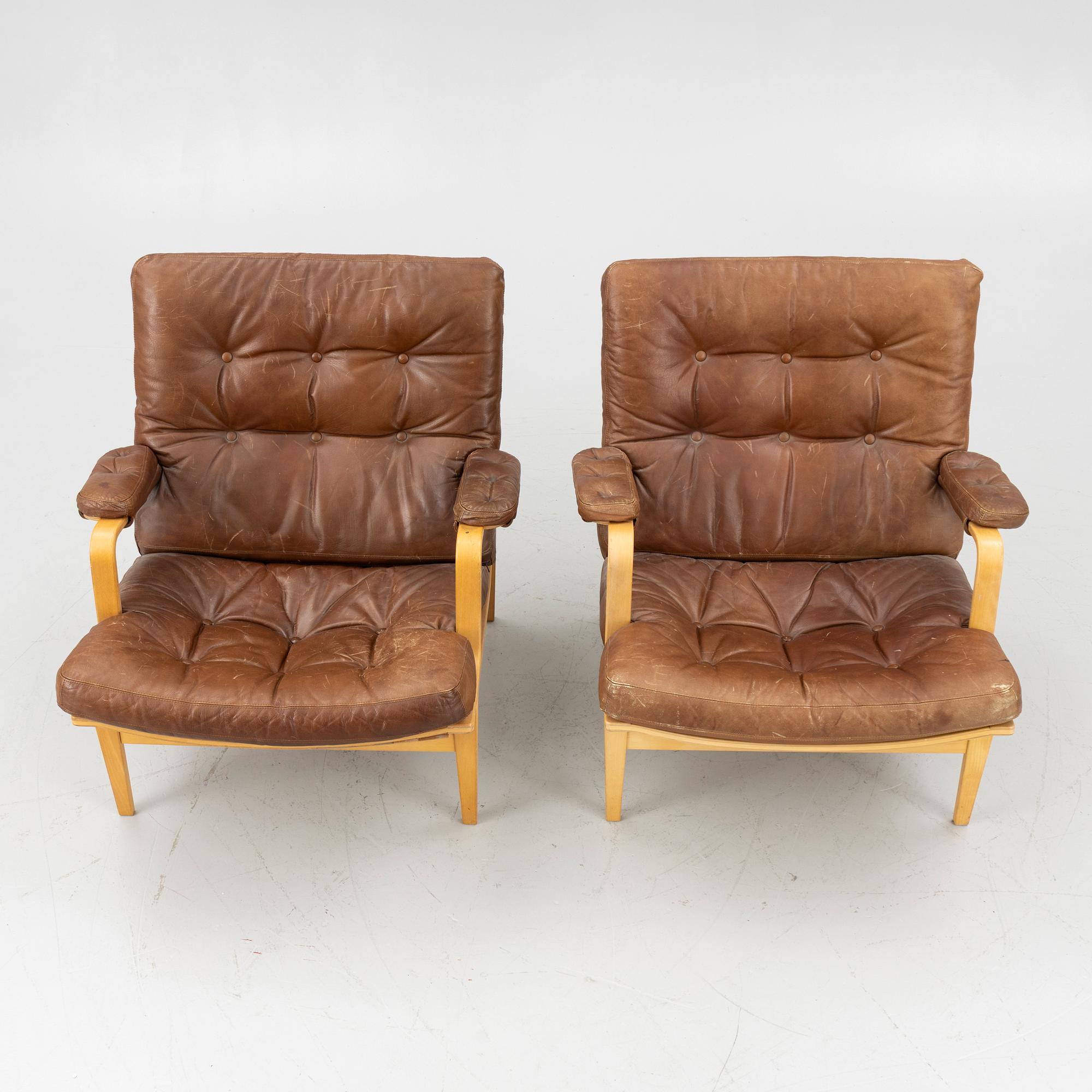 Bruno Mathsson, fåtöljer, ett par, "Ingrid", DUX.