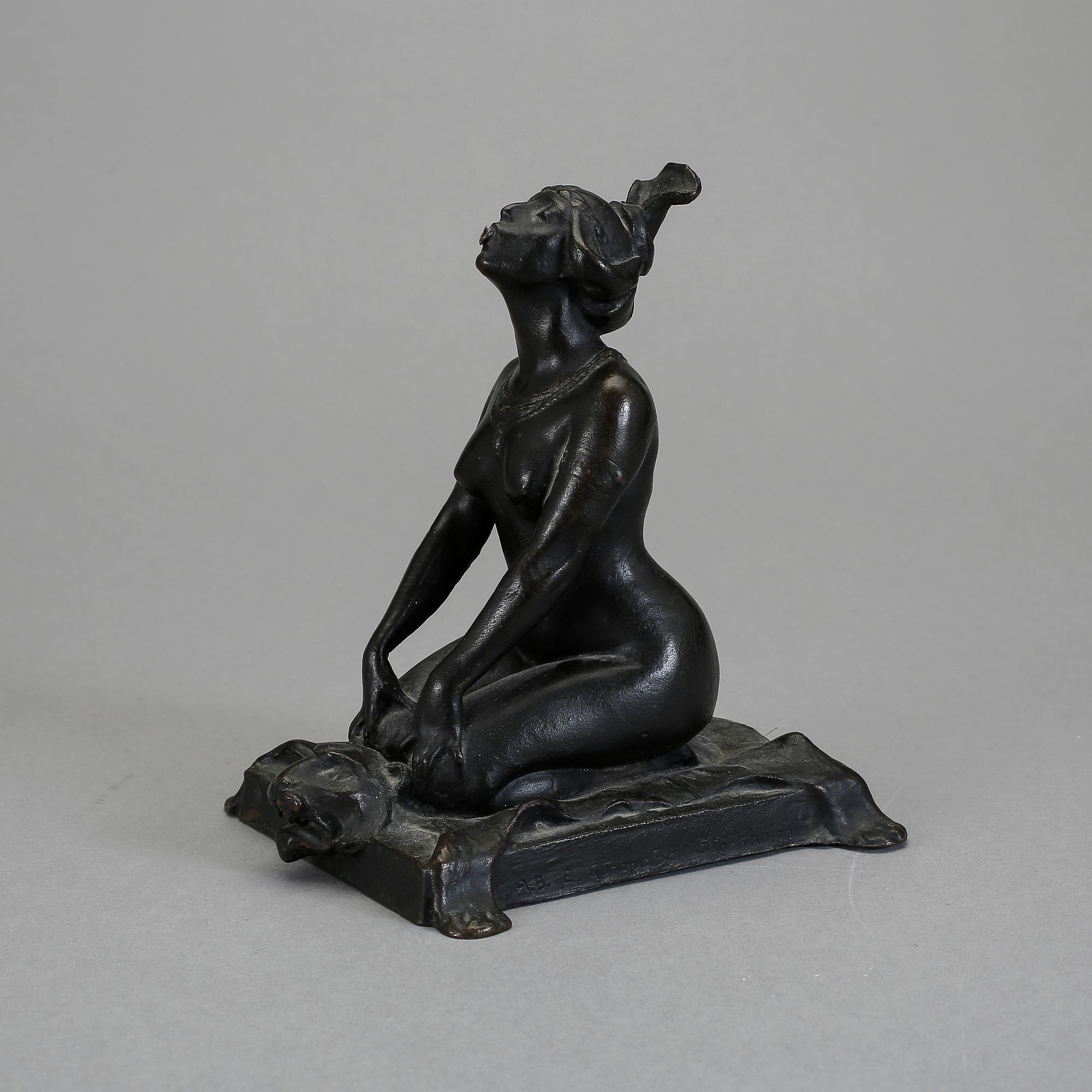 CHARLES FRIBERG, skulptur, brons, signerad och daterad 1906, gjutarmärkt A.B. E. GJ-metod, Stockholm.