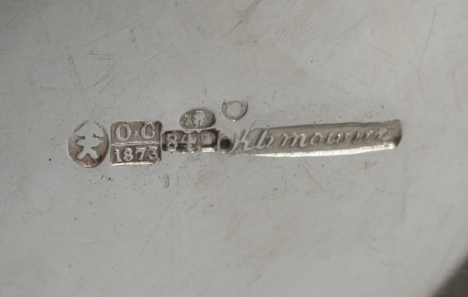 TEKANNA, silver, Klimowicz, Polen 1873. Vikt ca 630 g.