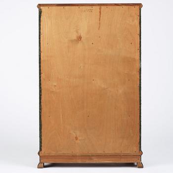 Otto Schulz, a velvet covered Swedish Modern cabinet, Sweden, late 1920s.