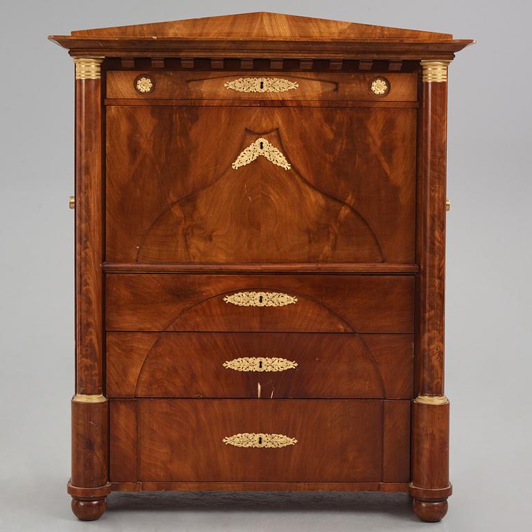 Lars Petter Forssblad's Masterpiece, A mahogany and ormolu-mounted secretaire, Stockholm 1832.